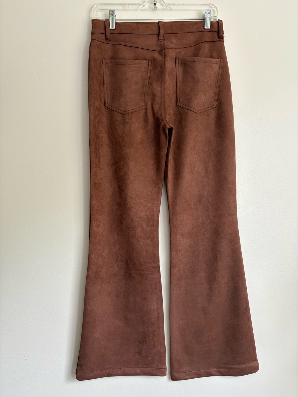 Sanctuary Sawyer Faux Suede Brown Bell Bottom Flare Pants Sz 27 Boho 70s Retro - Picture 5 of 10